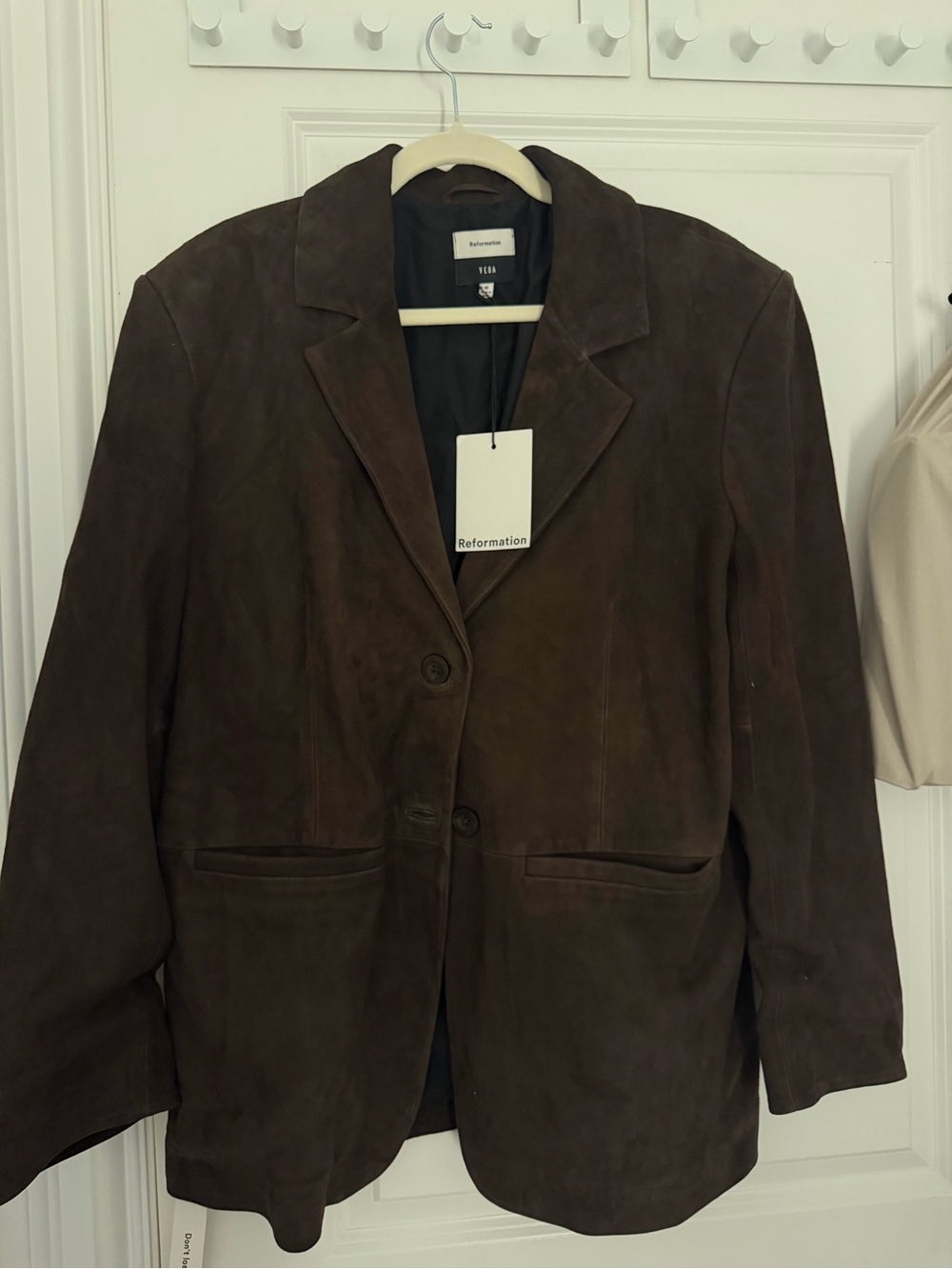 Reformation Veda Oversized Leon Brown Suede Blazer NWT Size M - Picture 2 of 3